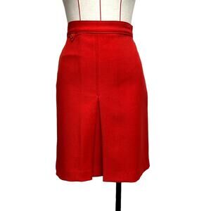Vintage Bending Easy Mervyns Red High Waist Pleat Front Skirt
